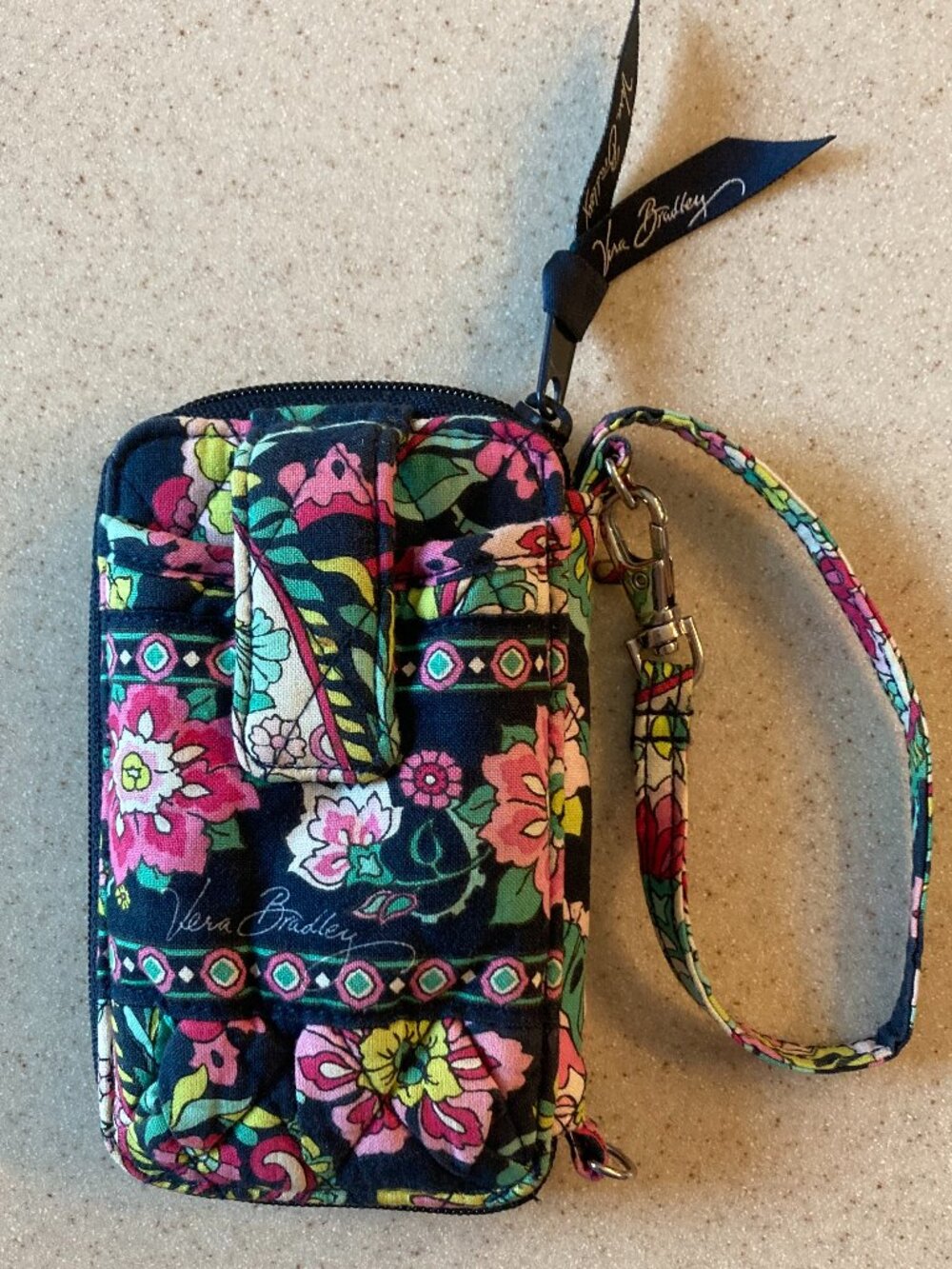 Vera Bradley Wristlet Wallet Case Zip-Around Petal Paisley Snap-Flap Pocket